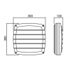 Aplique estanco cuadrado de aluminio, 2x60W, con defensa